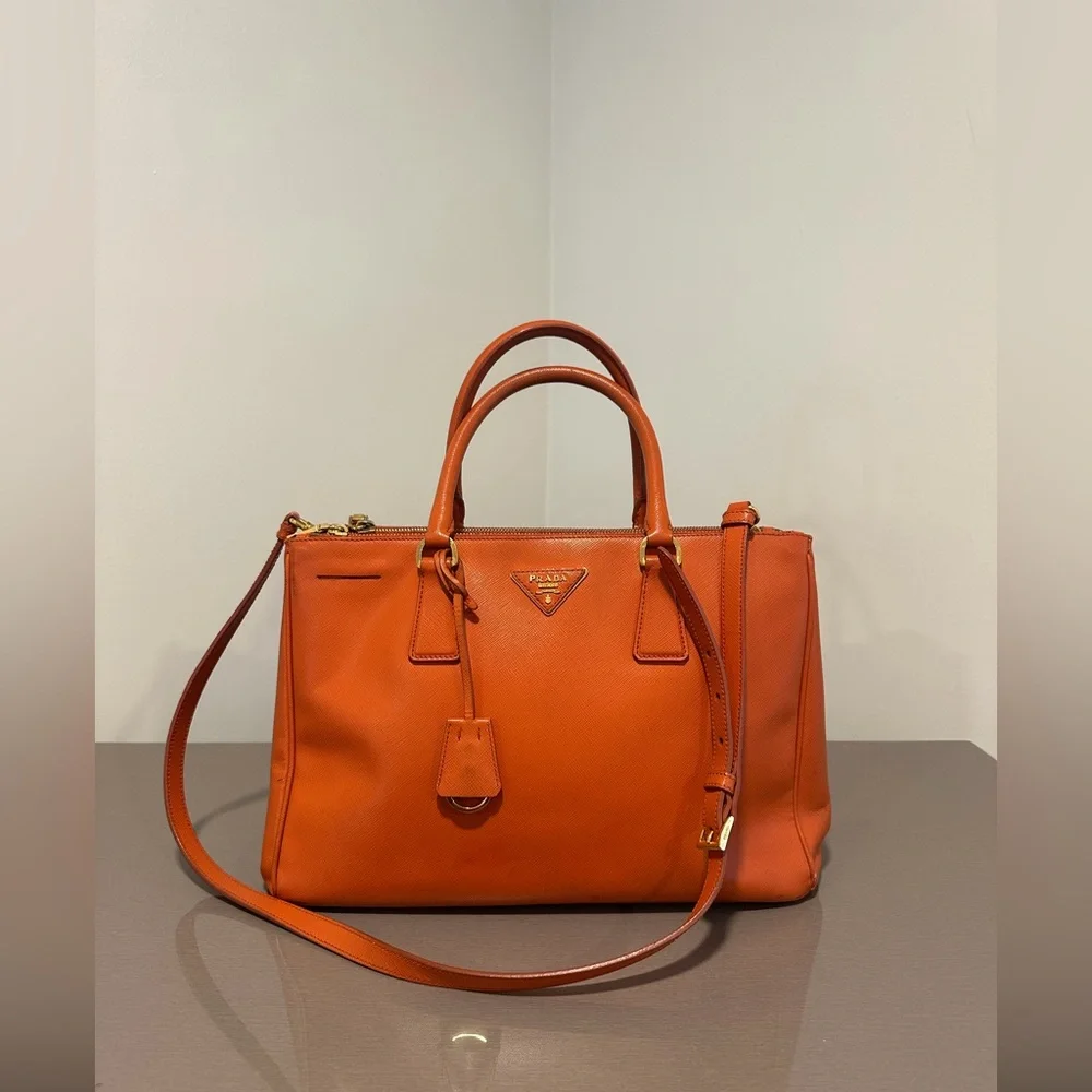 Prada Vibrant Orange Leather Satchel - Picture 2 of 9